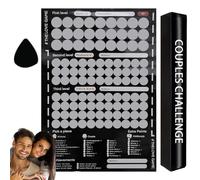 WANDGU Love Game Poster Scratch Off: 100 Date Night Game Ideas for Couples, Romantic Couple Gift (Anniversary/Valentine's Day), Creative Scratch Poster as Wall Decoration