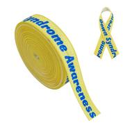 WANDIC 1 Roll Yellow & Blue Elastic Webbing Down Syndrome Awareness Ribbon Polyester Elastic Webbing Cancer Awareness Ribbon for Charity Events and Home Decoration