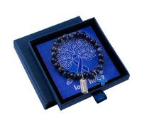 WANDIC 1 Set Blue Ribbon BraceletAdjustable Bracelet,Colon,Prostate Cancer Awareness Wristbands with Card & Box for Charity,Public Daily Wear,Welfare Use,Elastic Rope