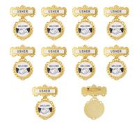 WANDIC 10 PCS Usher Badge for Church Welcome Usher Pins Religious Brooch