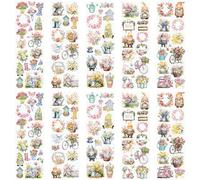 WANDIC 10 Sheets Rub On Transfer Sticker, Spring Flower Decals Rose Tulip Dwarf Doll Stickers for DIY Scrapbooking Photo Albums Furniture,11.8 * 3.9in