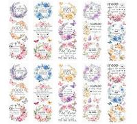 WANDIC 10 Sheets Wreath Bible Rub On Transfer Stickers Furniture Decals Waterproof Stickers for DIY Crafts Present Bouquet Decoration, 10 * 30cm