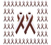 WANDIC 100 Pcs Burgundy&White Ribbon Pins, Head and Neck Cancer Awareness Ribbon Brooches Oral Cavity Throat Nasal Cavity Badges for Colothing Decor