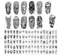 WANDIC 102 Sheets Jesus Cross Dark Styles Tattoo Stickers, Tatuajes Religious Cross Prayer Half Arm Sleeve Temporary Tattoos Christian Supplies