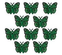 WANDIC 10Pcs Green Ribbon Butterfly Mental Health Pin Badges Alloy Mental Health Awareness Brooches Liver Cancer Pin Badges Souvenir Brooches for Charity Event