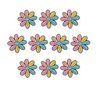 WANDIC 10Pcs Mental Health Brooches, Petal Shaped Inspirational Text Enamel Pin Motivational Daisy Flower Lapel Pin for Bag Hat Clothing