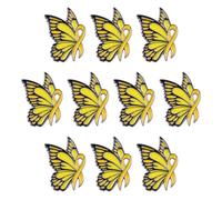 WANDIC 10Pcs Yellow Ribbon Pins Butterfly Design Bone Bladder Cancer Spina Bifida Awareness Brooches Enamel Jewelry Hope Label Badges for Women Clothing