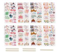 WANDIC 16 Sheets Rub On Transfer Stickers, Christmas Halloween Season Holiday Stickers Multiple Themes Decals for Scrapbook Journal Planner Album
