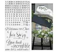 WANDIC 2 Sheets Black Wedding Welcome Signs UV DTF Mirror Stickers, DIY Wedding Party Supplies Entry Welcome Mirror Waterproof Decals for Bridal Shower Marriage Reception,29 * 29cm
