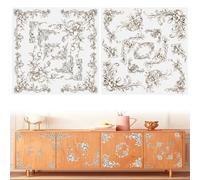 WANDIC 2 Sheets European Retro Border Rub on Transfer Stickers Waterproof Decals Furniture Stickers Home Decoration Decals for DIY,29 * 29cm