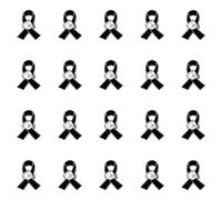 WANDIC 20 PCS Black Ribbon Pins Pearl Design Mourning Brooches Badges 3.5 x 2cm for Funeral Remembrance Memorial Condolence Decorations