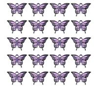 WANDIC 20 PCS Purple Butterfly Ribbon Pins, Domestic Violence and Alzheimer's Disease Awareness Brooches Hope Faith Metal Lapel Badges for Charitable