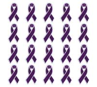 WANDIC 20 Pcs Purple Ribbon Patch, Decorative Patches Iron on Transfer for T-Shirt Jean Pillow Cover DIY Decorations for Alzheimer's Disease Awareness