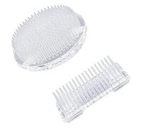 WANDIC 2Pcs Flower Frog, Round Rectangle Clear Plastic Ikebana Kenzan Frog Japanese Holder with 3 Suckers for DIY Flower Craft
