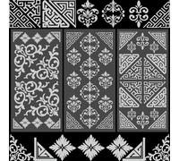 WANDIC 3 Sheets Rub on Transfer Stickers for Furniture,Transfer Sticker Decals Silver Border Design for DIY Decor Scrapbooks Wrapping Creative Crafts,15 * 30cm