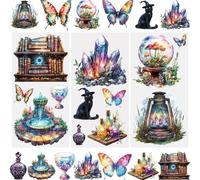 WANDIC 3 Sheets Rub On Transfer Stickers, Magical Planet Decals Furniture Craft Decorative for DIY Scrapbooking Photo Albums,15 * 30cm