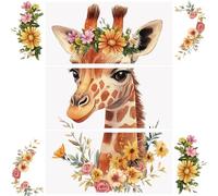 WANDIC 3 Sheets Spring Rub on Transfer Stickers Giraffe Decals Animal Stickers Waterproof Decals Furniture Stickers Home Decoration Decals for DIY,15 * 30cm