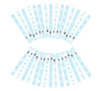 WANDIC 30 Pcs Baby Blue Ribbon Bracelets, 5 Style Polyester Single Side Adjustable Prostate Cancer Awareness Support Wristband for Event Fundraising