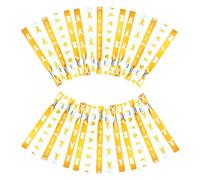 WANDIC 30 Pcs Gold Ribbon Bracelets, 5 Style Polyester Single Side Adjustable Childhood Cancer Awareness Support Wristband for Event Fundraising