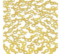 WANDIC 400PCS Yellow Ribbon Shaped Throwing Confetti, Glitter Paper Confetti for Yellow Ribbon Bone Cancer Childhood Cancer Bladder Cancer Awareness
