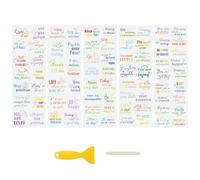 WANDIC 5 Sheets Rub On Transfer Stickers, Colorful Encouragement Words Decals Furniture Craft Decorative for DIY Scrapbooking Photo Albums,10 * 30cm