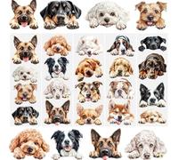 WANDIC 5 Sheets Rub On Transfer Stickers, Small Dog Head Pattern Waterproof Decals Furniture Craft Decorative, Junk Journals for DIY Window, 10 * 30cm