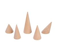 WANDIC 5 Sizes Set of 5 Wood Ring Display Cone Ring Stand Display Racks for Jewelry Counters Craft Fairs Jewelry Shows or Flea Markets