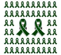 WANDIC 50Pcs Green Ribbon Mental Health Pin Badges Alloy Mental Health Awareness Brooches Liver Cancer Pin Badges Souvenir Brooches for Charity Event(2.5 * 2cm)