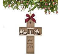 WANDIC 5Pcs Christian Nativity Ornaments Religious Christmas Tree Decorations for Religious Festival Decoration