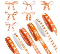 WANDIC 6 Pcs Orange Ribbons,Polyester Ribbons Leukemia Lymphoma Awareness Ribbons for Public Event Advocacy