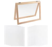 WANDIC A4 Paper Making Kit, Handmade Wooden Paper Making Mould with Replace Mesh Cloth Frame Paper Making Screen Kit for DIY Paper Art Craft