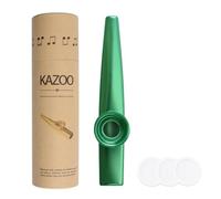 WANDIC Aluminum Alloy Kazoo Wind Instrument with 3pcs Flute Membrane and Vintage Gift Box(Green)