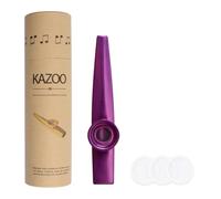 WANDIC Aluminum Alloy Kazoo Wind Instrument with 3pcs Flute Membrane and Vintage Gift Box(Purple)