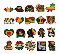 WANDIC Black History Month Sew on Patch, 20Pcs Juneteenth Iron on Patches 1865 African Map Fist up Freedom Embroidered Applique DIY Craft for Clothing
