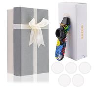 WANDIC Black Pattern Kazoo Set, Musical Instrument with 5 Flute Membranes with Vintage Present Box, Instrument for All Ages, Good Companion for Guitar, Piano, Violin