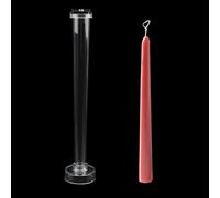 WANDIC Candle Mould, 1 Pc Clear Plastic Candlestick Mold Pillar Cylindrical Mould for Church Christmas Candlelight Dinner Valentine's Day Home Decoration, Round Tip