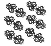 WANDIC Cardigan Clips, 6 Pairs Vintage Swirl Flower Cape Fasteners Sew On Hooks and Eyes Cloak Clasp Fasteners for Sweater Shawl, Gun Black