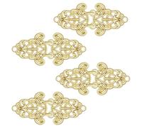 WANDIC Cloak Clasp Fasteners, 4Pcs 6.2CM Gold Hollow Cape Fasteners Cardigan Fastening Clips Jewelry Clips for Clothing Sweater Shawl
