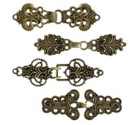WANDIC Cloak Clasp Fasteners, 4Pcs Vintage Hollow Cape Fasteners Bronze Clasps Cardigan Fastening Clips Jewelry Clips for Clothing Sweater Shawl