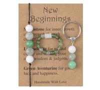 WANDIC Crystal Keychain Set for New Beginnings, Keychain Adjustable Bracelet Ring for Goodbye Farewell Gifts