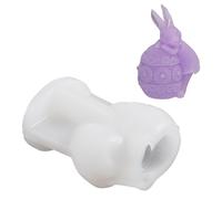 WANDIC Easter Bunny Silicone Mold, 1 Piece 3D Holding Easter Egg Bunny Easter Egg Resin Mold Rabbit Epoxy Mold Candle Resin Mould for Decoration