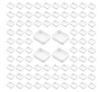WANDIC Empty Watercolour Paint Pans, 100 Pcs White 1ML Paint Pans Plastic Paint Tins for DIY Watercolor Oils Watercolour Pans Replacements