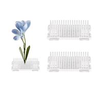 WANDIC Flower Frog, 2 Pcs Round Clear Plastic Ikebana Kenzan Frog Japanese Flower Holder with 3 Suckers for DIY Flower Craft (2Pcs Rectangle)