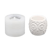 WANDIC Flower Pot Mold, 1 Piece Owl Concrete Silicone Mold with Drainage Hole, Succulent Planter Mold For DIY Epoxy Resin Clay Ashtray Candle Soap Pen Holder