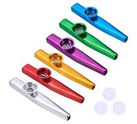 WANDIC Kazoo Multipack Musical Instruments Sets Aluminum Alloy Instrumental Accompaniment with 18 Pack Kazoo Membrane Reed