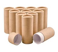 WANDIC Kraft Paperboard Tubes, 10 Pcs 30ml Round Kraft Paper Containers for Tea Coffee Crafts Gift Packaging, Non-Push (30ml