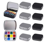 WANDIC Mini Watercolour Box,10Pcs Water Coloring Set 12-Well Empty Watercolor Palette Small Paint Storage Set for Parties, Schools, and Art Lessons