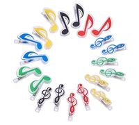 WANDIC Music Clips, 20 Pieces Plastic Music Stand Sheet Book Page Clip Transparent Music Stationary for Sheet Music Book Holder, Mixed Color 5