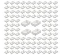 WANDIC Paint Pans, 100 PCS White Full Empty Pans for DIY Watercolor Oils, 3.2 ml Capacity, Modern Style, Metal & Plastic, 3x1.9x1 cm