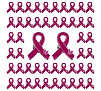 WANDIC Pink Ribbon Pins with Small Butterfly, 50pcs Silver Back Ribbon Brooches Lapel Pins for Breast Cancer Awareness Metal Button Pins for Women
